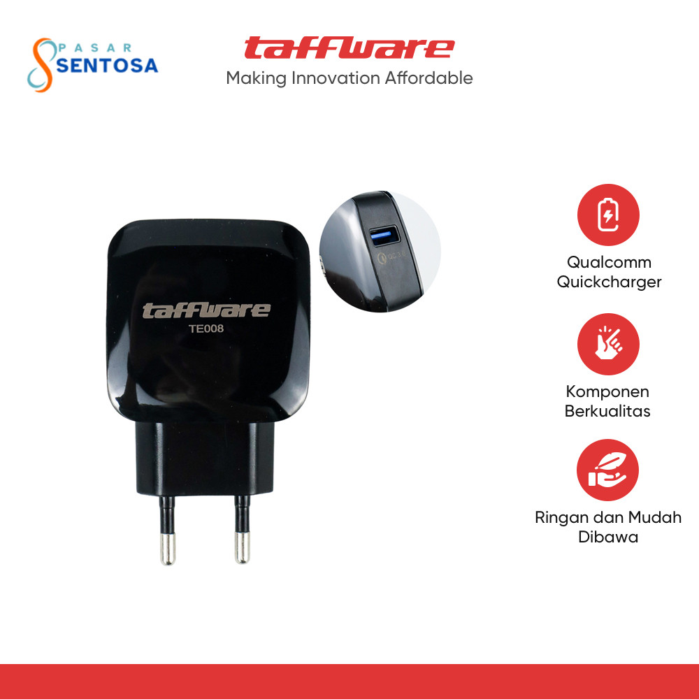 Taffware Wall Charger USB 1 Port QuickCharge 3.0 - BK-370