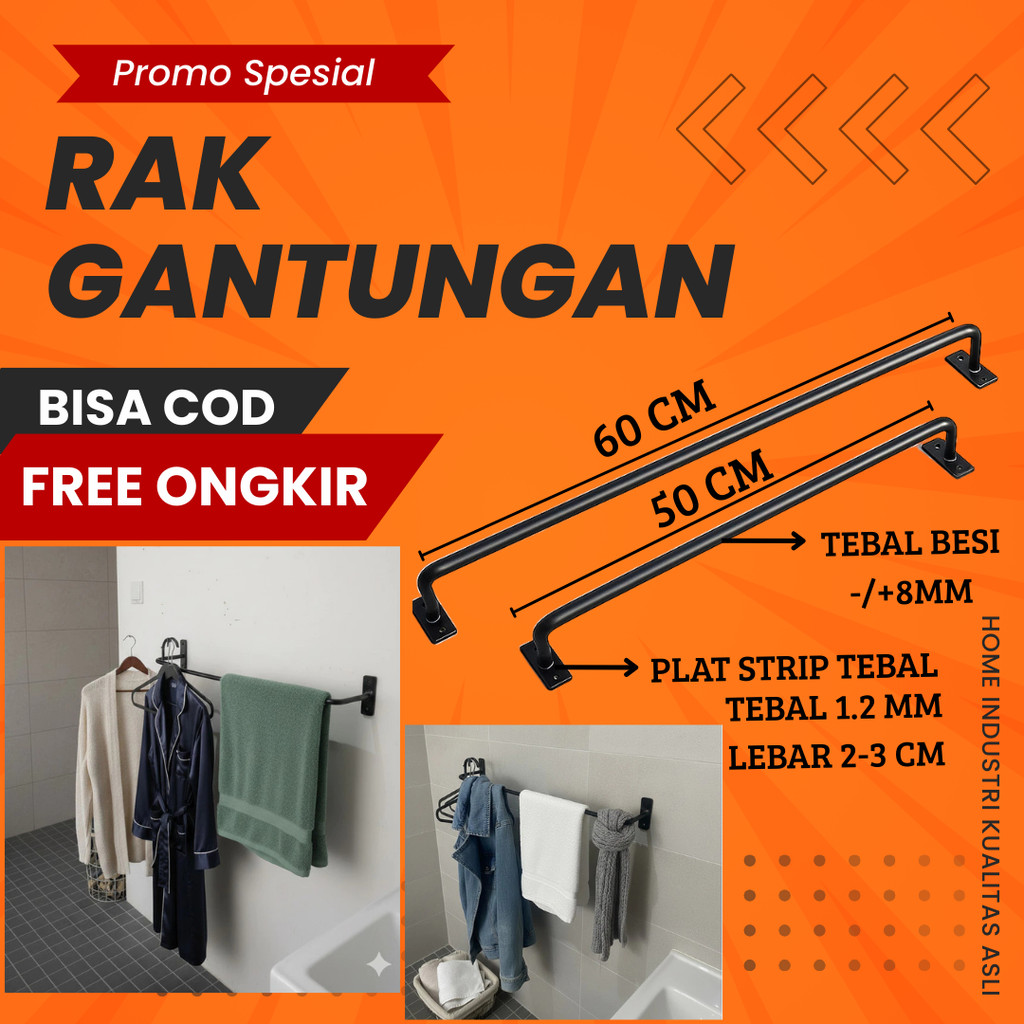 Rak Gantungan Handuk Gantungan Baju Gawang  Handuk Tempel Tembok Gantungan Handuk Tempel Dinding Rak