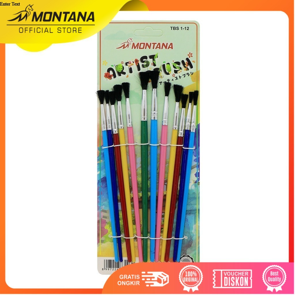 MONTANA Art Brush Set Alat Lukis Kuas Cat Air Minyak Acrylic /TBS 1-12