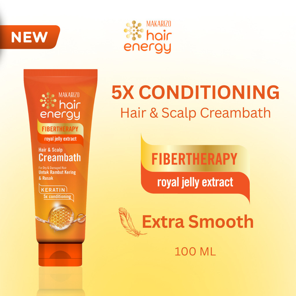 [BARU] Makarizo Hair Energy Fibertherapy Hair & Scalp Creambath 5X Conditioning Royal Jelly Extract 
