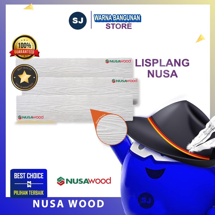 Lisplank GRC Corak 8mm x 20 cm x 405 cm / Nusa Wood Plank Motif