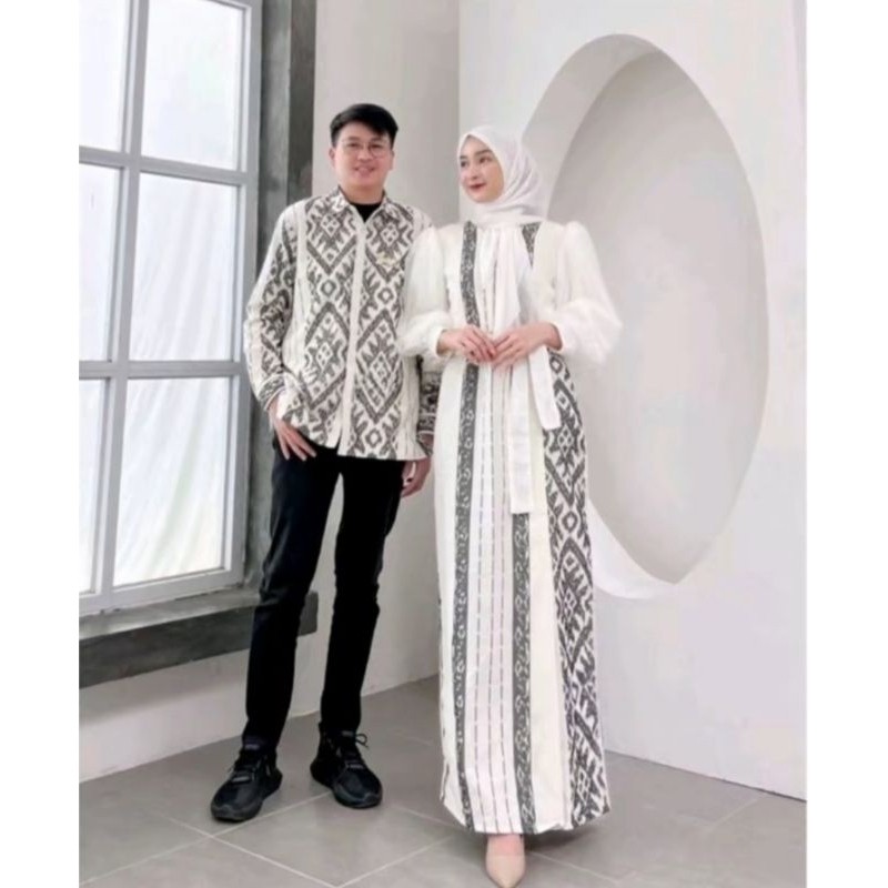 GAMIS PADMA PUTIH TENUN_BAJU COUPLE KONDANGAN_BAJU TENUN TROSO