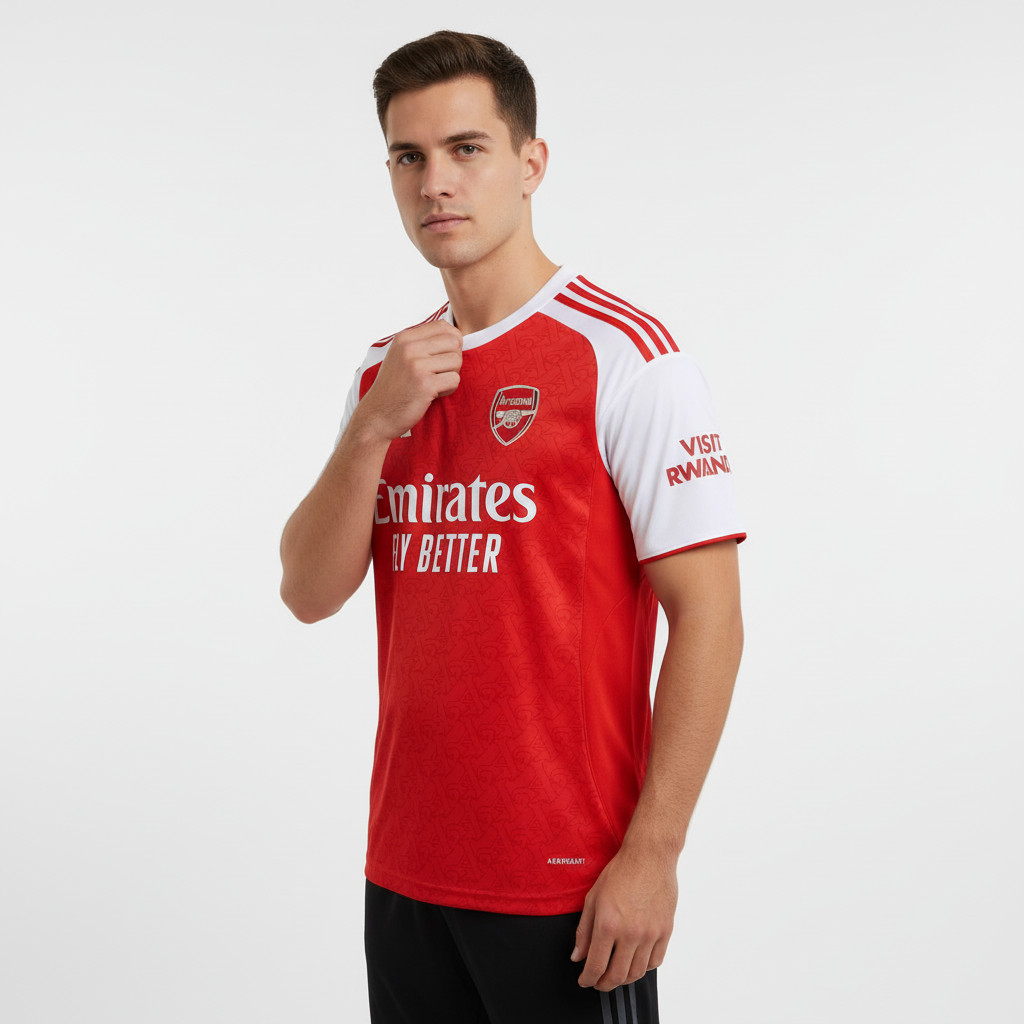 Jersey Arsnl 2025 2026 Home Baju Bola Merah Pasang Custom Sablon Nama Nomor Punggung Nameset Full Pa