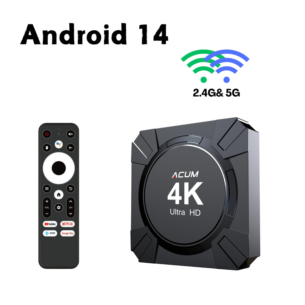 Android 14 TV Box Allwinner H313 2GB 16GB 4K Mea Player with Voice Remote ATV STB Dual-Band WiFi 2.4