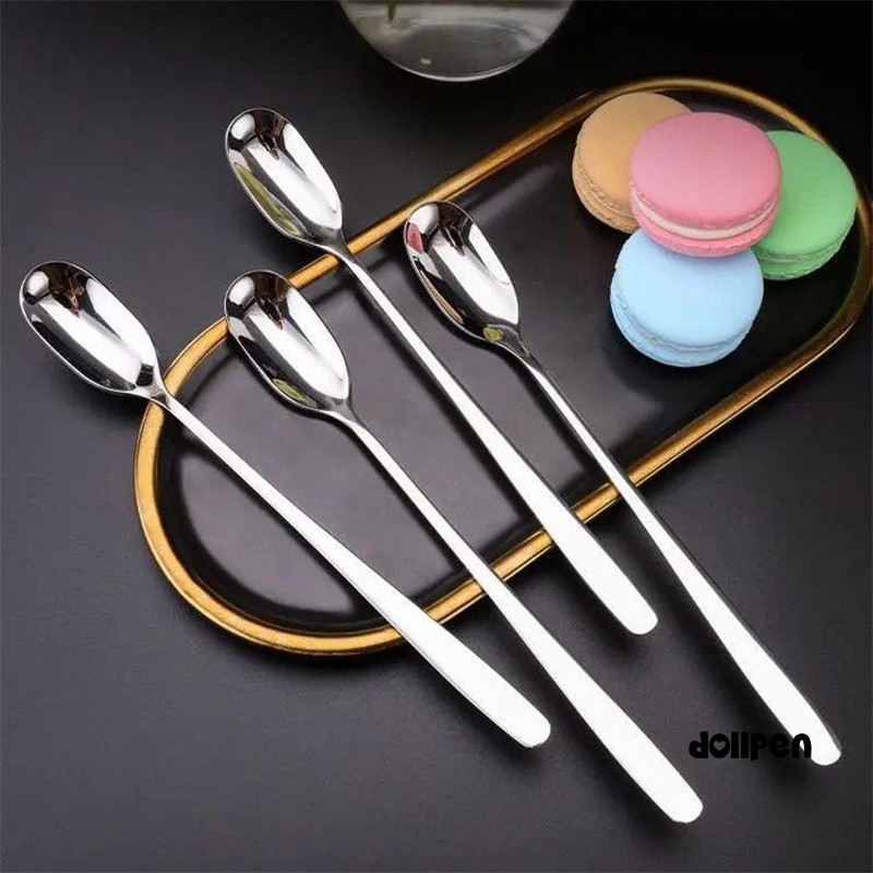 Sendok Stainless Gagang Panjang / Sendok Aduk Es Krim / Teh / Kopi/Penutup  doll