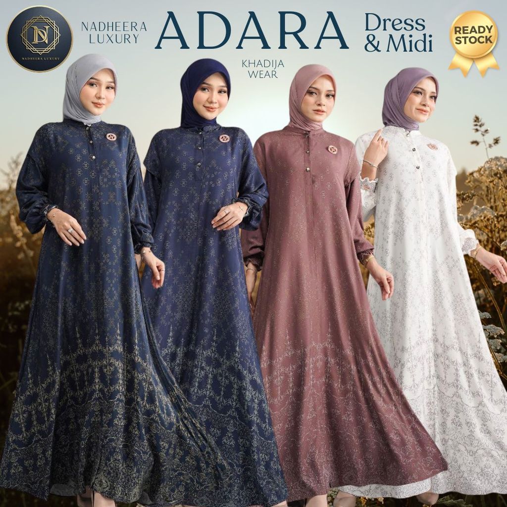 ADARA DRESS MIDI NADHEERA LUXURY GAMIS TERBARU NADHERA RAYON ADARRA SP NEW