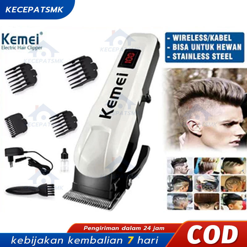 KEMEI KM PG809A ALAT CUKUR RAMBUT HAIR CLIPPER MESIN CUKUR RAMBUT 3IN1 BATERAI WIRELESS