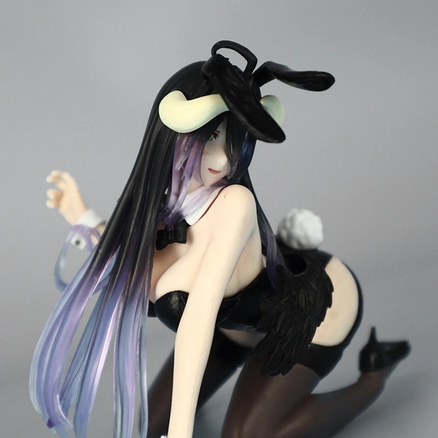 12cm Hentai Figure OVERLORD Anime Figure Bunny Girl Swimsuit Albedo Noodle Stopper Figurine Action F