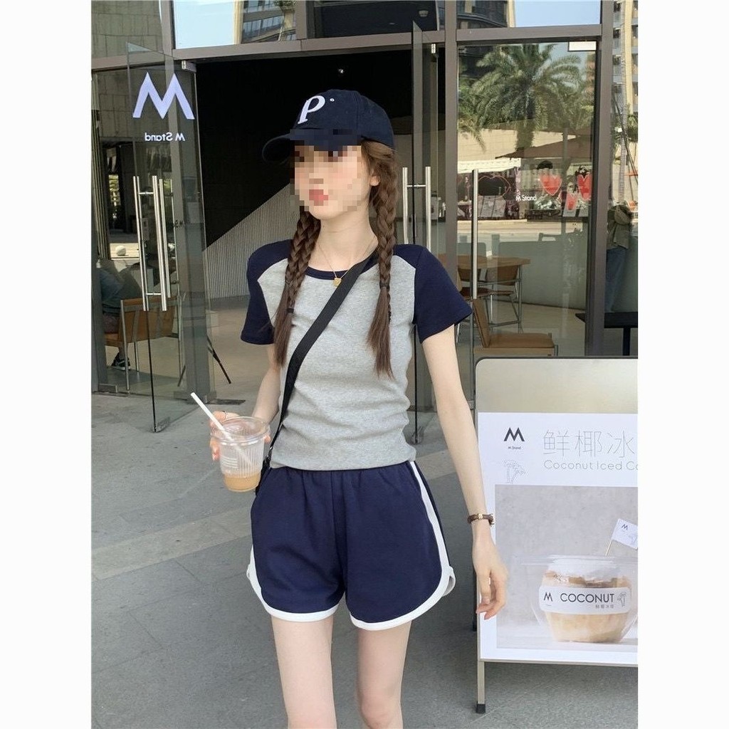 Set Pakaian Yoga Olahraga Gaya Korea Baru untuk Wanita