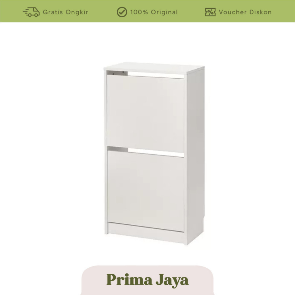TERLARIS SWITZERLAND BSS Tempat sepatu 2 kompartmen,  putih, rak penyimpanan sepatu