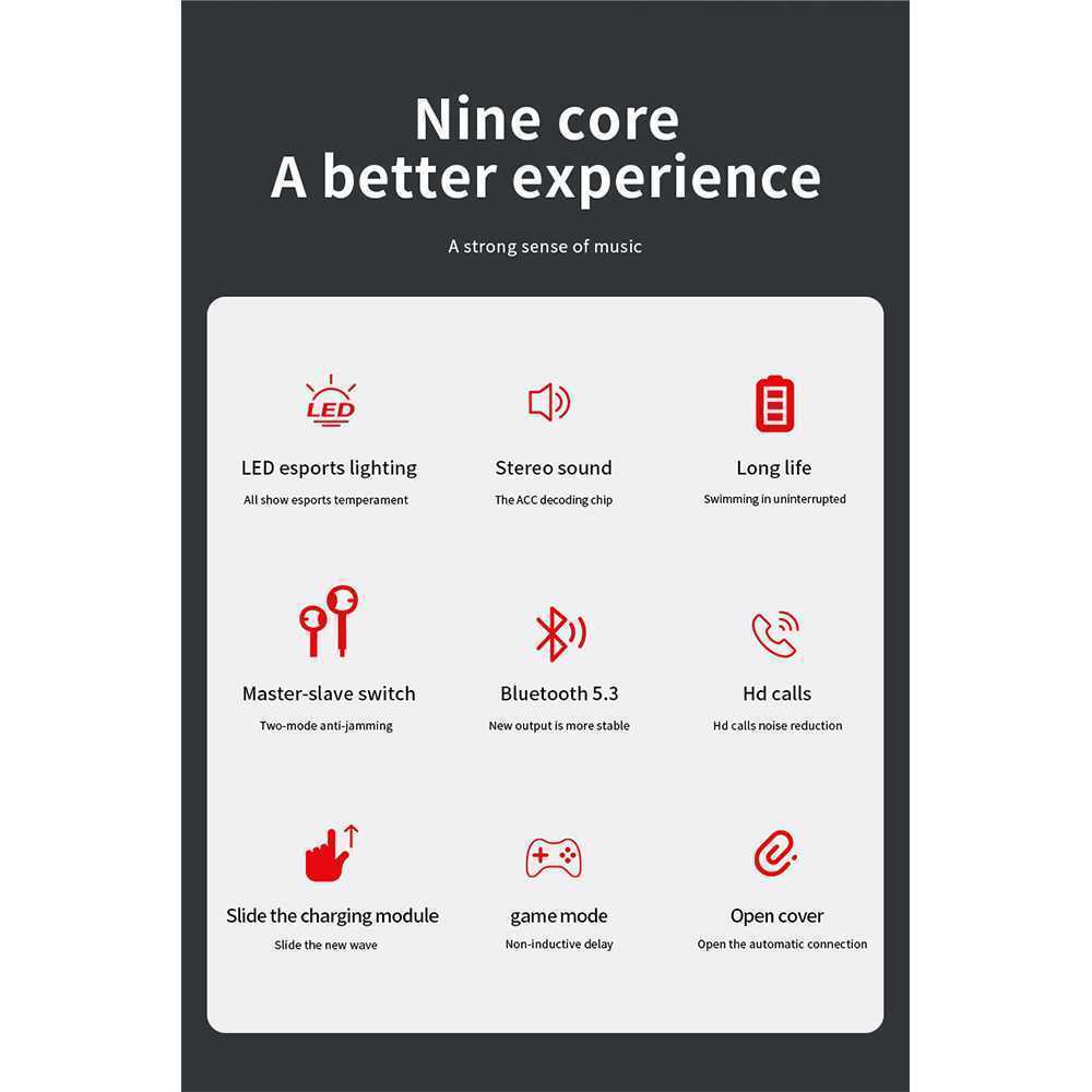 Earphone Bluetooth 5.3 TWS Gaming HIFI Stereo Sound HD Call Original VAORLO - M90 Pro Terbaik