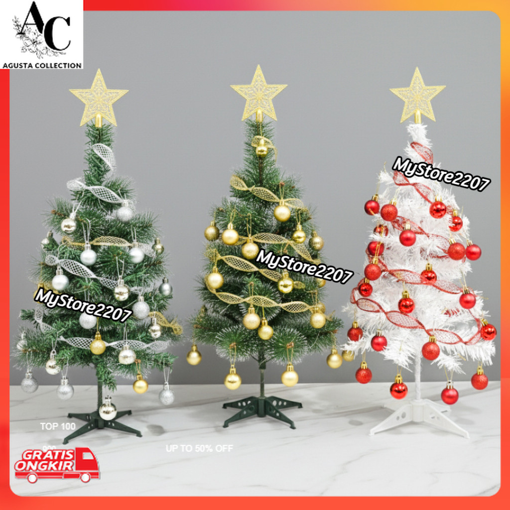 Pohon Natal Terbaru / Pohon Natal Portable Paket LENGKAP / Pohon Portable / Pohon Natal PVC / PAKET 