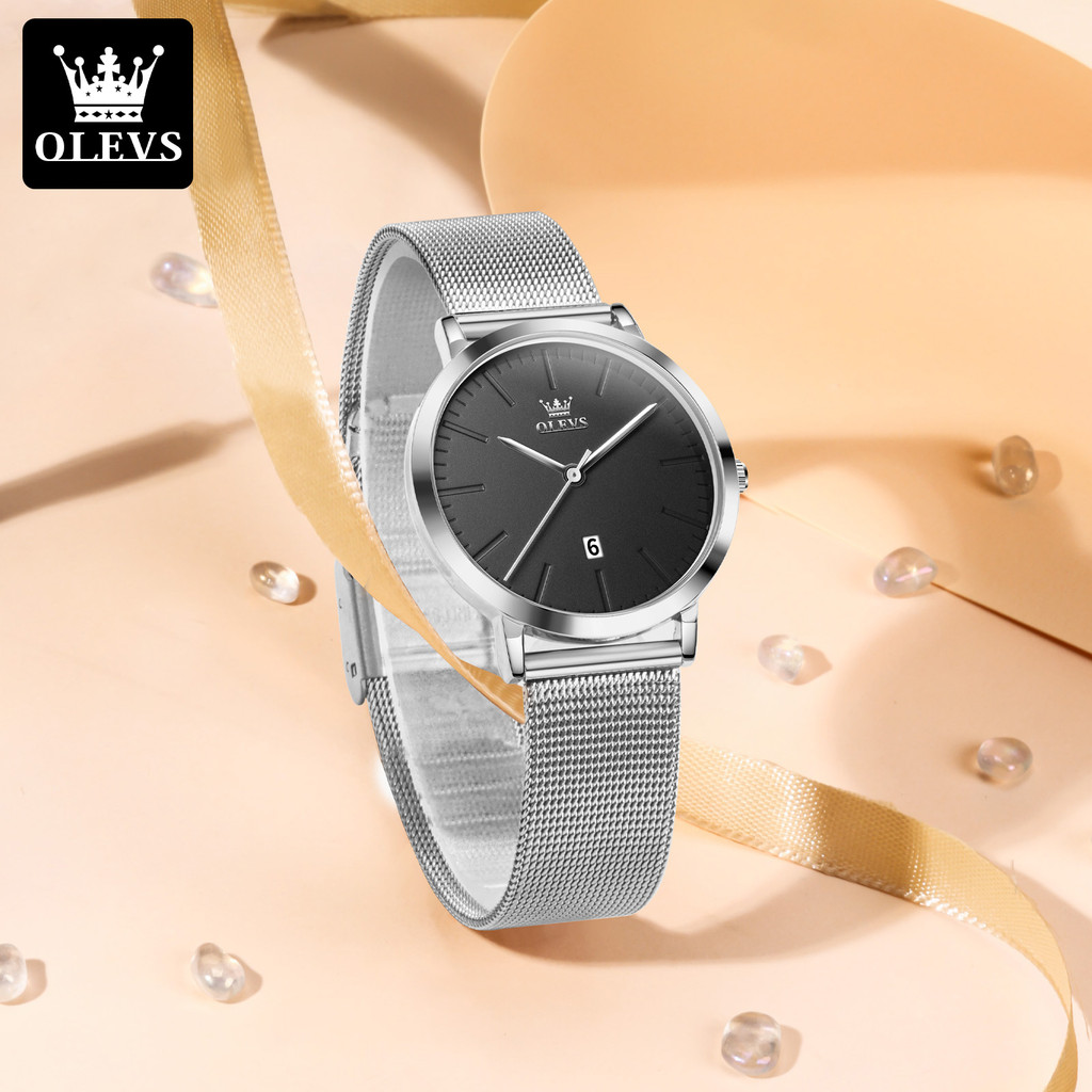 OLEVS Jam Tangan Wanita Mesh Band Jam Tangan Kecil Perempuan Analog Kuarsa Anti Air Original COD 500