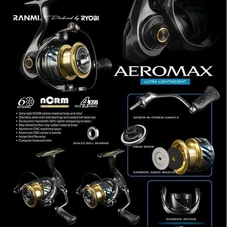 Reel ryoby ranmi aeromax power handle 2500 - reel pancing ryoby ranmi power handle