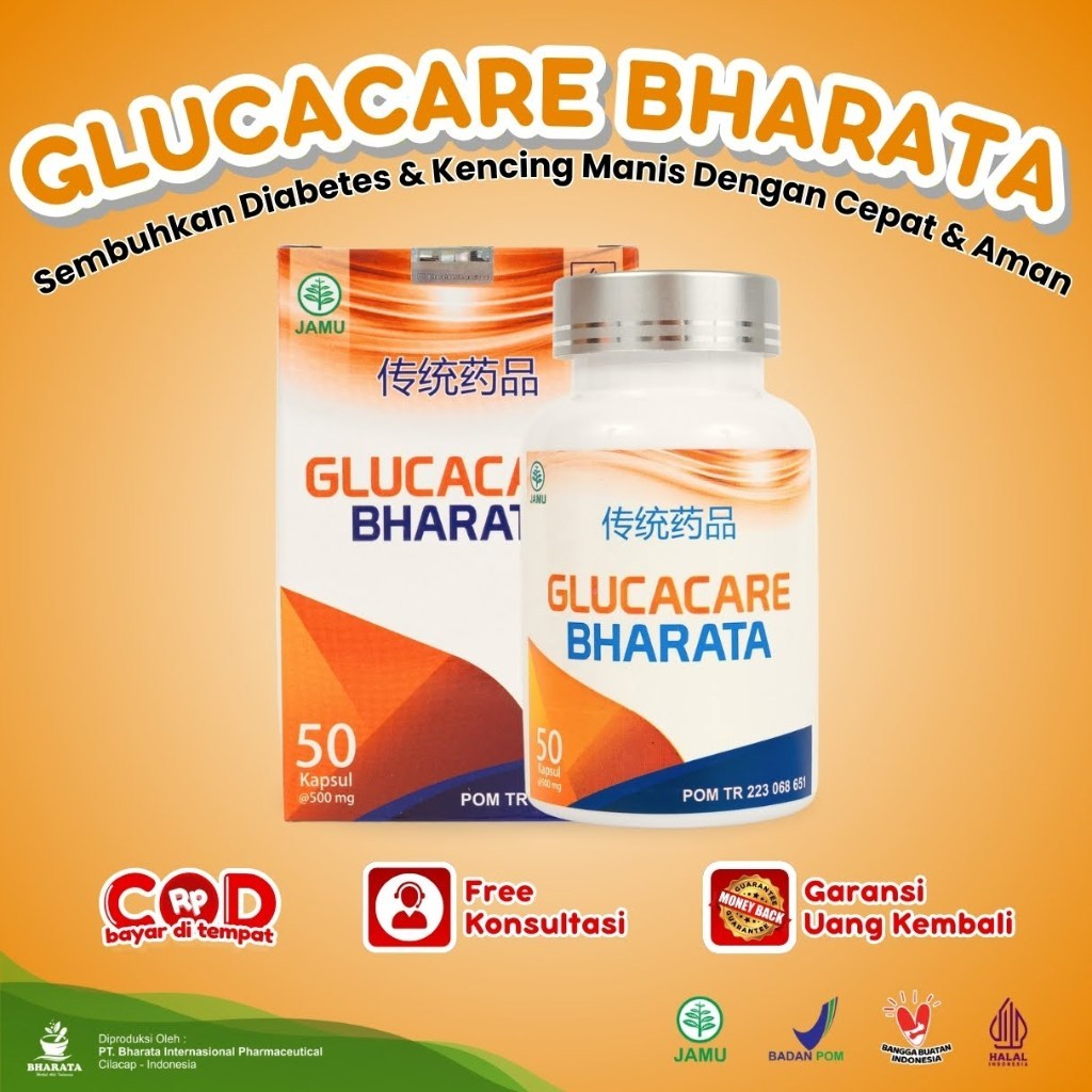 (TERLARIS) Obat Diabetes Alami Paling Ampuh Penurun Gula Darah Obat Luka Diabetes Glucacare Bharata 