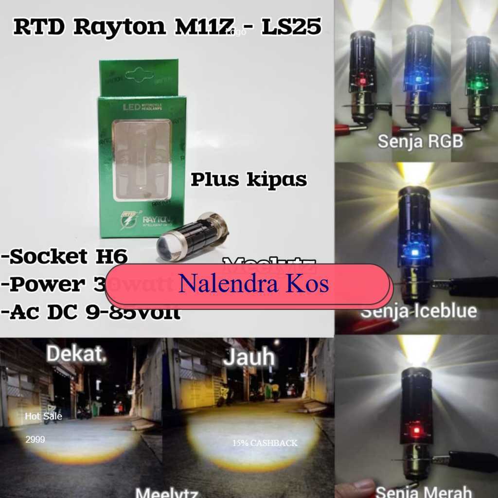 RTD M11Z & M11LS - Lampu Utama H6 RTD Rayton plus senja RGB Jauh Dekat D3 Putih Kuning M11Z LS10 LS2