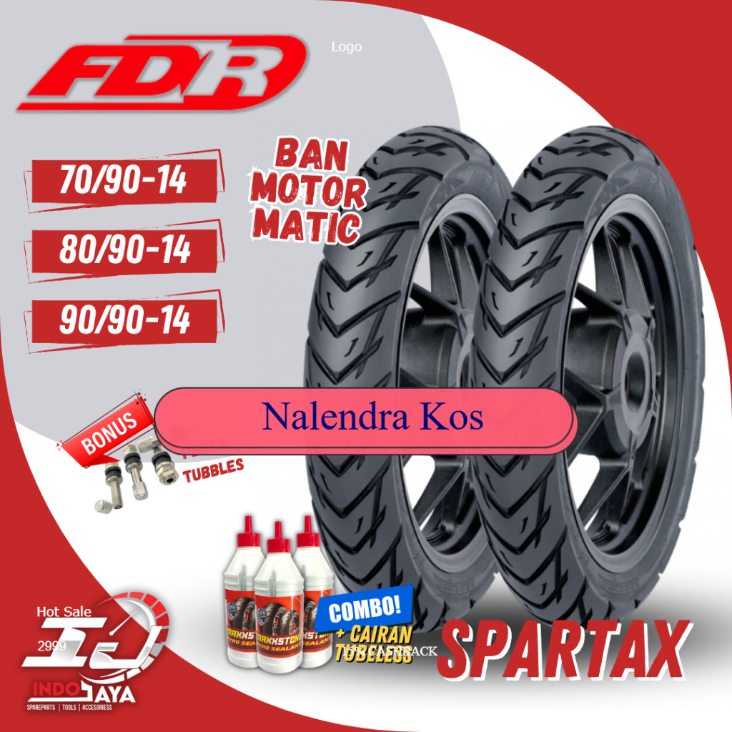 [COD] FDR SPARTAX TUBELESS / TUBETYPE NON TUBLESS RING 14 (70/90-14 - 80/90-14 - 90/90-14) BAN LUAR 