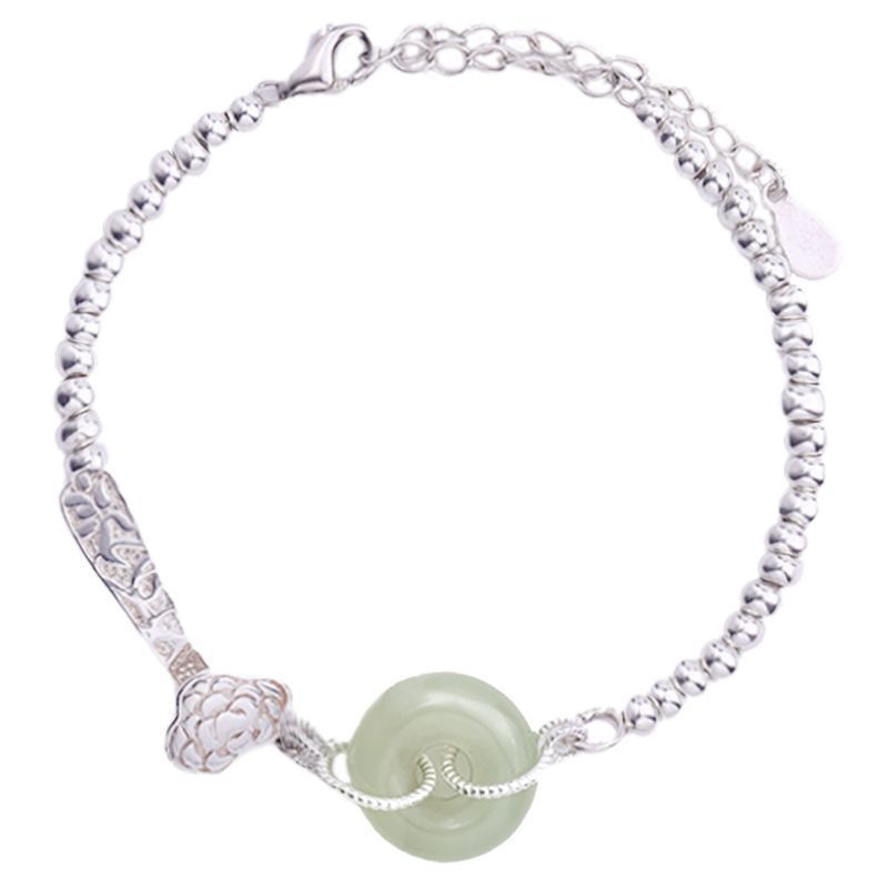 S925 Sterling Silver Ruyi Ping Sebuah Gelang Perhiasan Cina Wanita