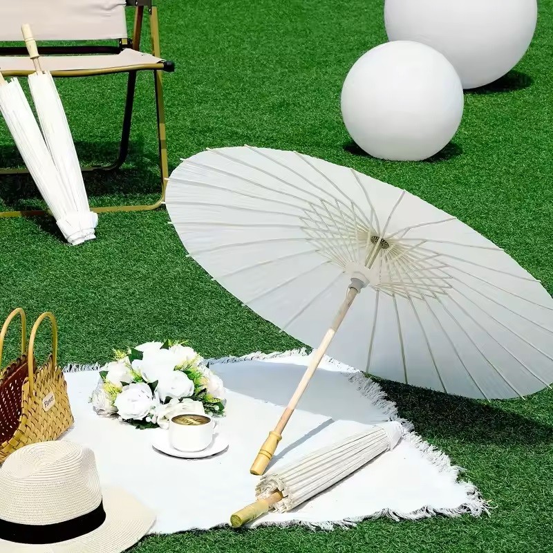 Payung Kertas Putih 60cm DIY Payung Lukis Payung Lukis Polos Payung Dekorasi Payung Fotografi