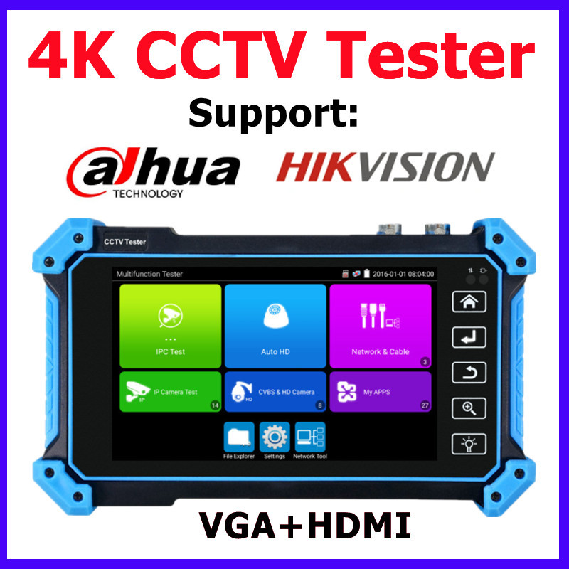 4K Camera Tester AHD CVI TV S Camera 4K IP Camera Tester IPC-5200C Plus PTZ VGA HDMI Input Cable Tes