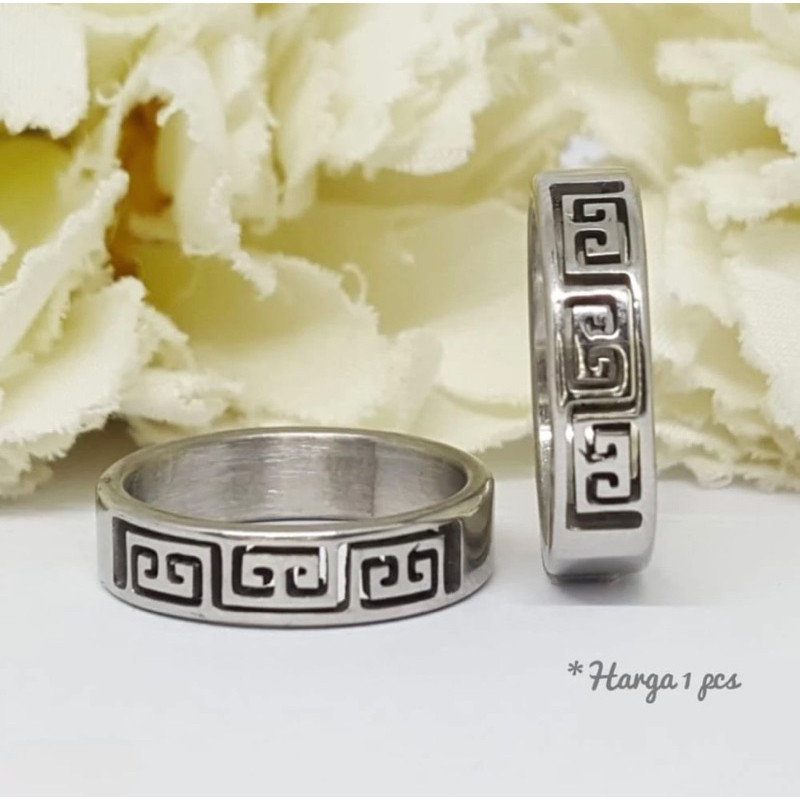 cincin cowok/cewek keren titanium  Model Zig Zag