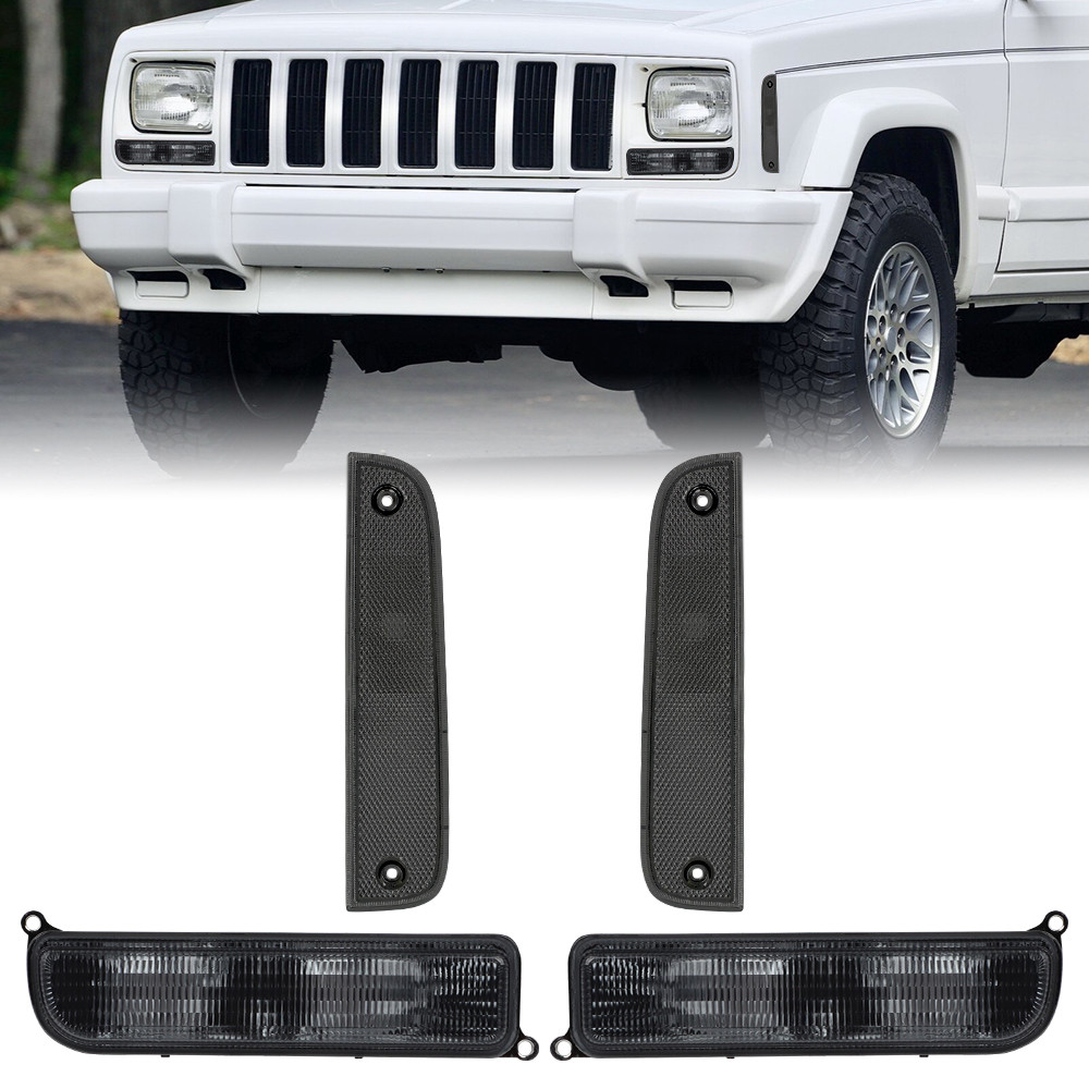 Signal Light For Jeep XJ 1997-2001 Combo Smoke Bumper Turn Signal  Corner Side Marker Lamps Left Rig