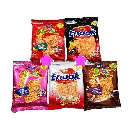 MIE ENAAK GEMEZ RENCENG ISI 10 x 16gr ORIGINAL AYAM KECAP PANGGANG GORENG SPICY PEDAS MI KOCOK CEMIL