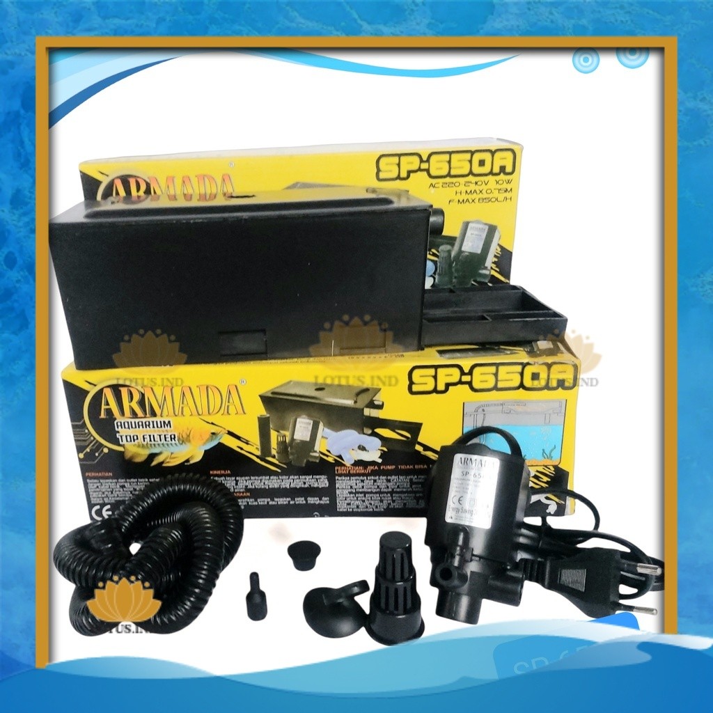 Paket Lengkap Box Filter Aquarium Full Set ARMADA 650A