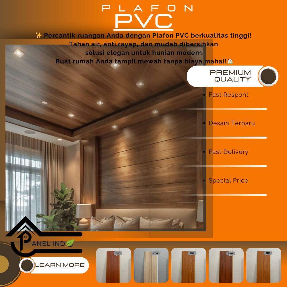 Panel Indo ( INSTANT BANDUNG )  Plafon Premium 4 Meter Terbaik dan Terlaris Bandung / Plafon Modern 