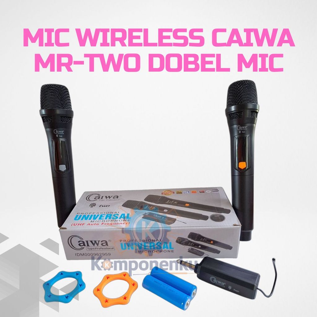 Mic Wireless CAIWA MR-TWO Rechargeable UHF Dual Channel Mic Karaoke