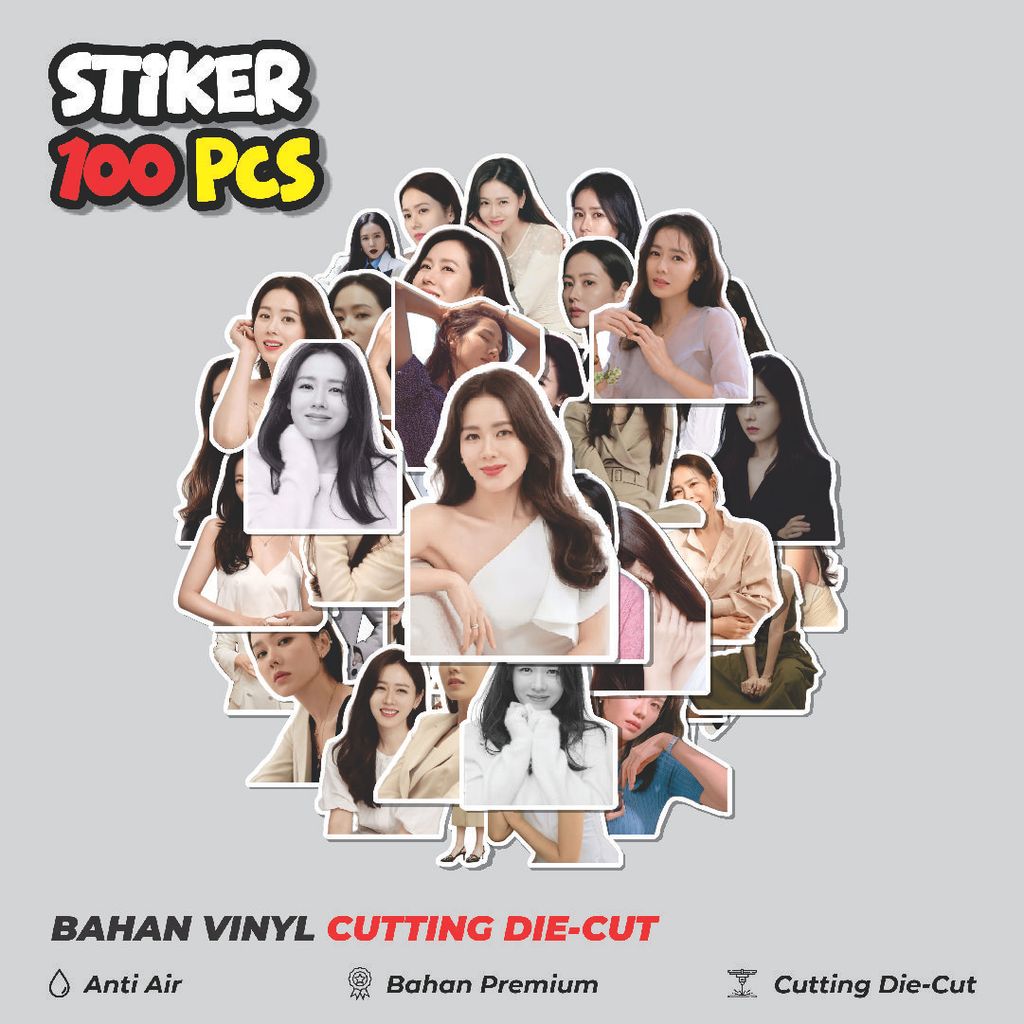 Terbaru 50 pcs Stiker Son Ye Jin Dekorasi Lucu Kreatif untuk Notebook, Skateboard, HP