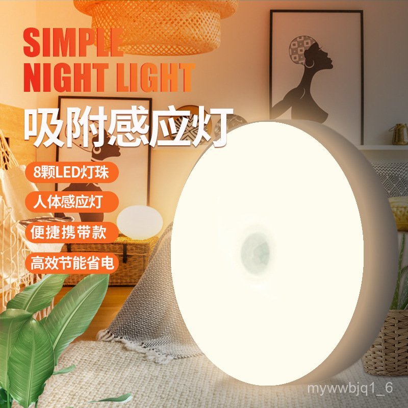Intelligent Human Body Sensor Lamp Bedside Lamp Charging Student Dormitory Night Light Wardrobe Corr