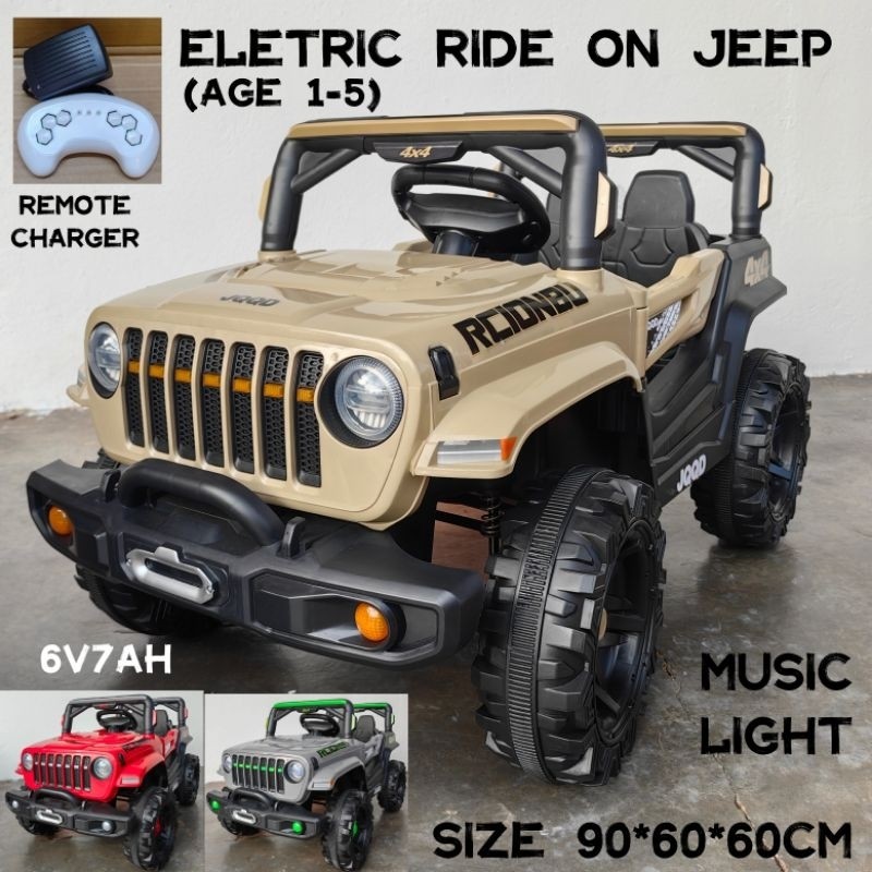 Discount Vvm: Kids Ride On Eletric Jeep Wrangler 6V7 Remote Control Jeep Budak Naik Kereta