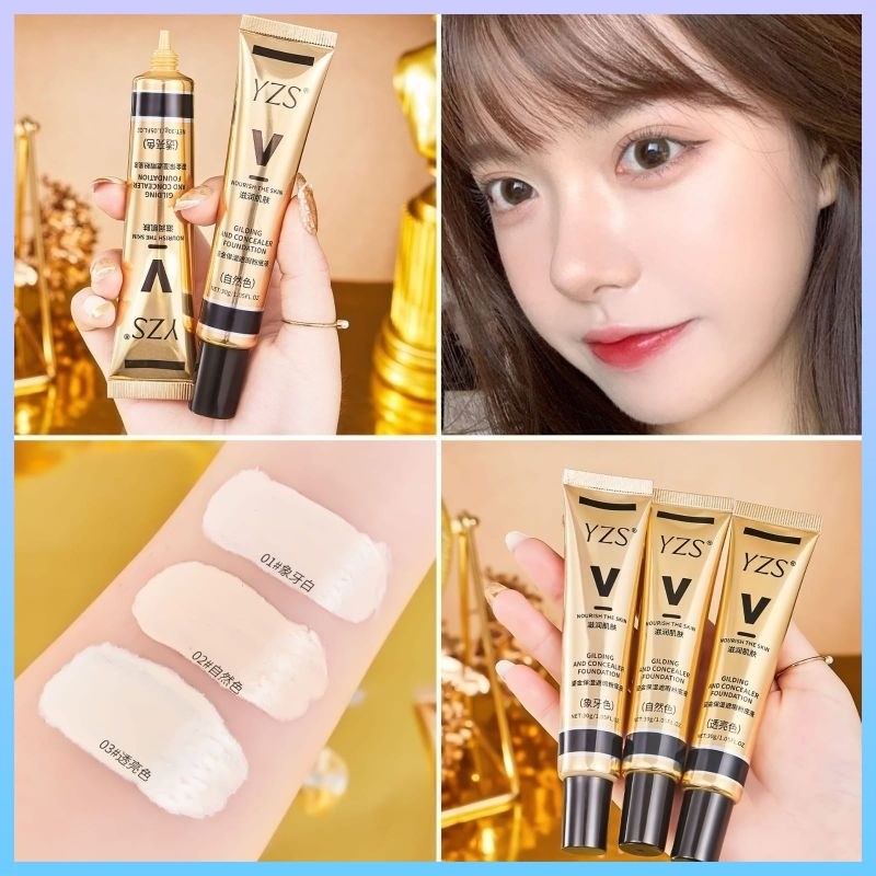YZS Original Foundation Gilding And Concealer Liquid Foundation Moisturizing Waterproof BB Cream Lig