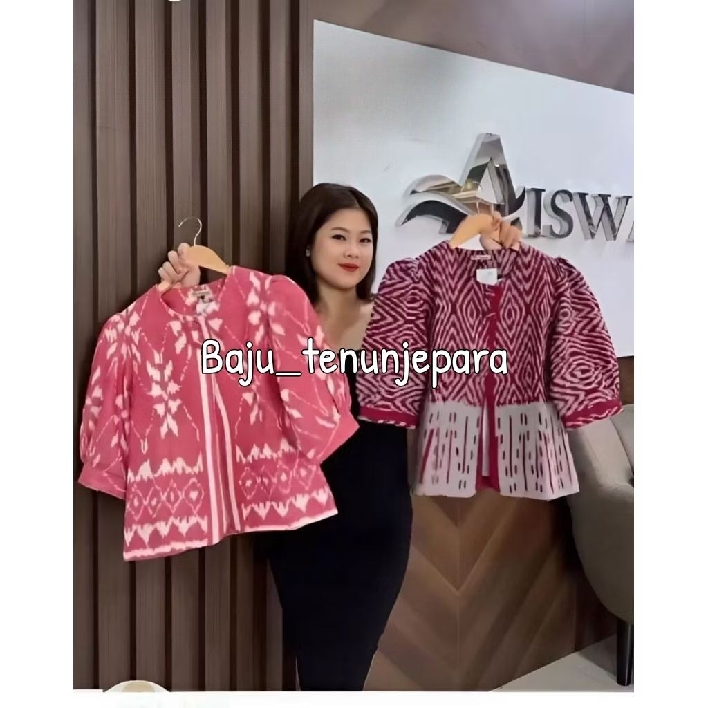 blouse tenun blazer tenun outer tenun jepara atasan wanita baju tenun jepara outer kekinian