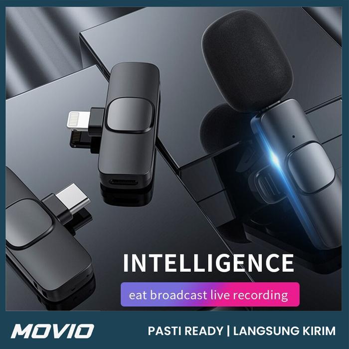 MOVIO Mic Wireless Lavalier - Mic Clip On / Mic Live Streaming Podcast - 1 Mic - Iphone
