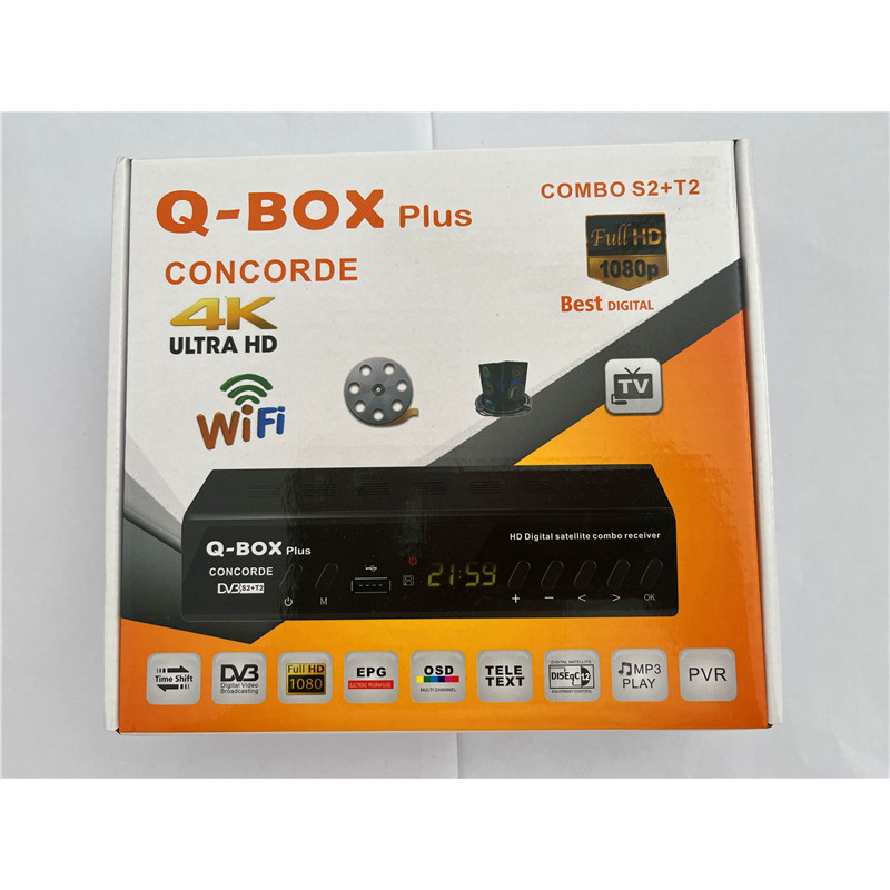 2025 DVB-T2 DVB-S2 Combo QBOX Plus Satellite TV Receiver Tuner H.264 MPEG 4 gital TV Decoder 1080P H