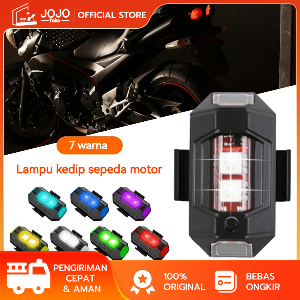 Lampu Strobo LED 7 Warna/Lampu LED Kedip Sepeda Motor /Sepeda USB Model Pesawat/RGB Strobo Universal
