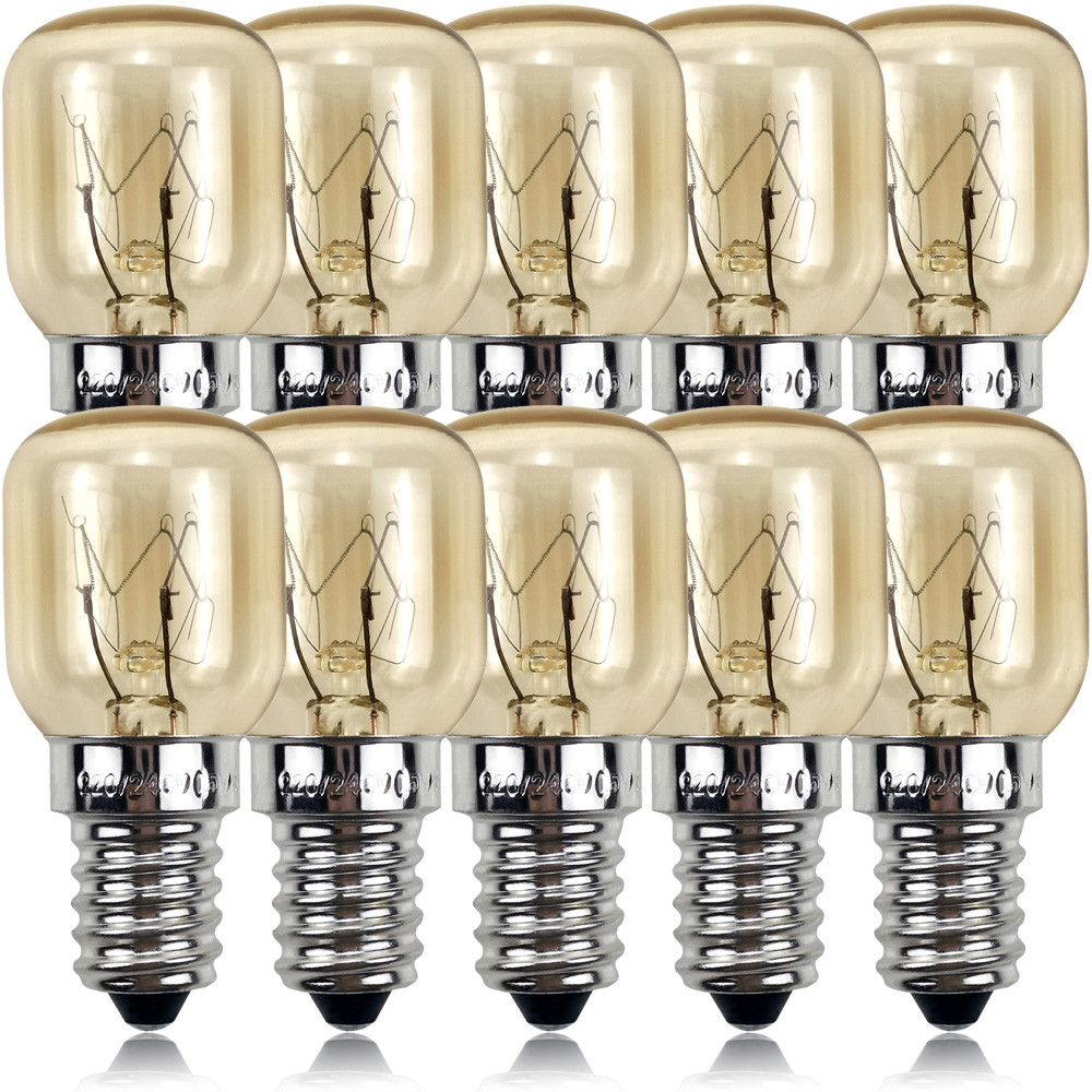 10PCS 15W 300 degree high temperature  Oven bulb microwave bulb salt crystal bulb Nickel ated brass 