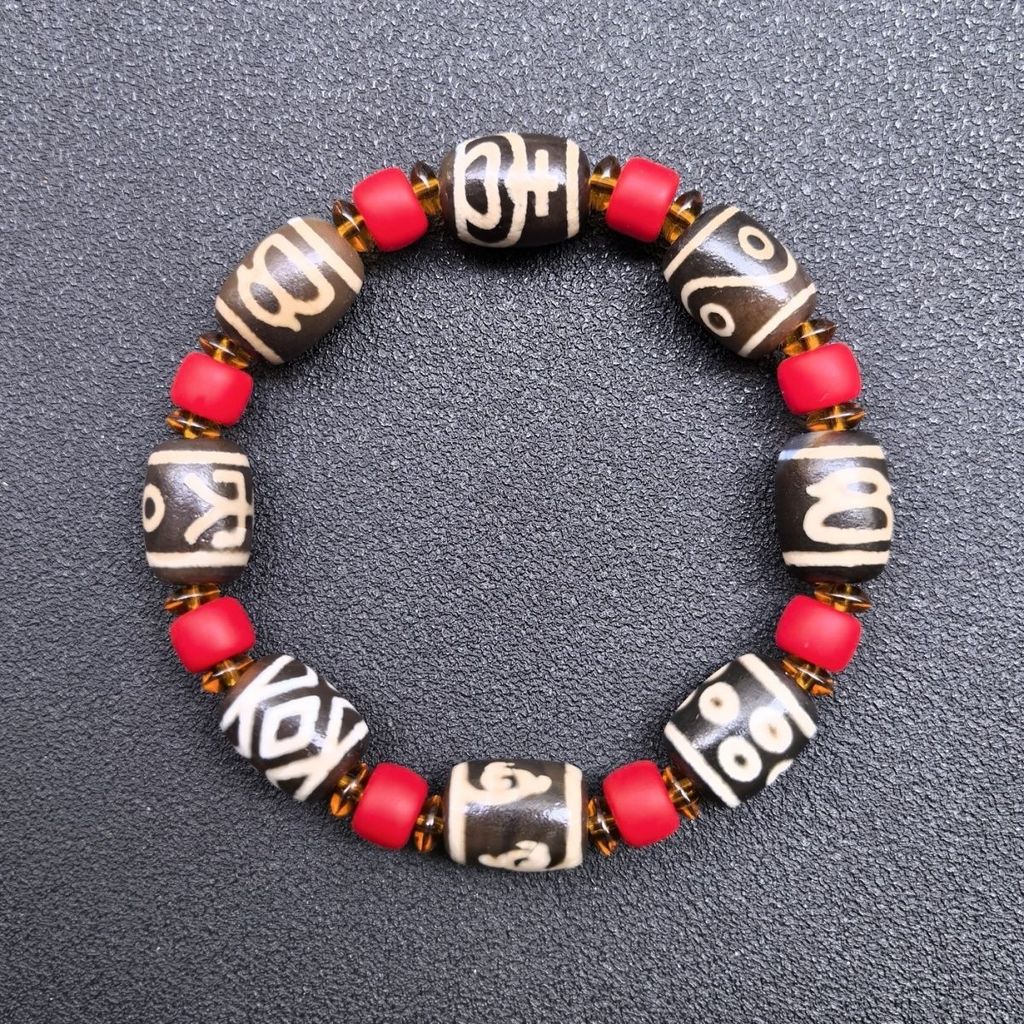 Tibet Dzi Bead Natural Agate Bracelet Xi*******obao Buddha Bead