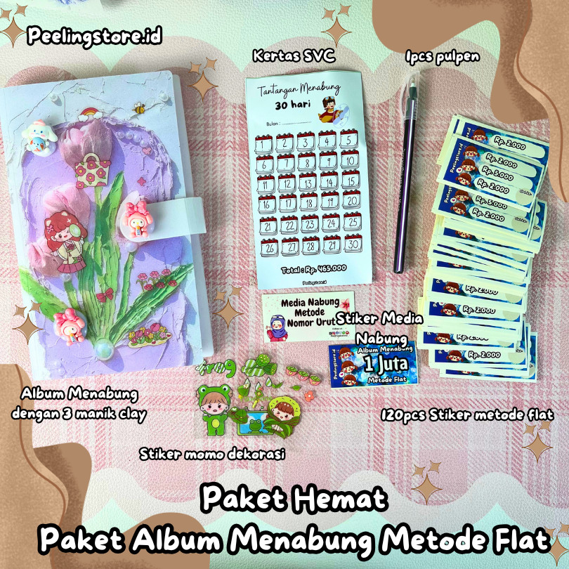 PAKET ALBUM MENABUNG METODE FLAT 120 SLOT DENGAN GOALS 1 JUTA, 2 JUTA DAN 3 JUTA