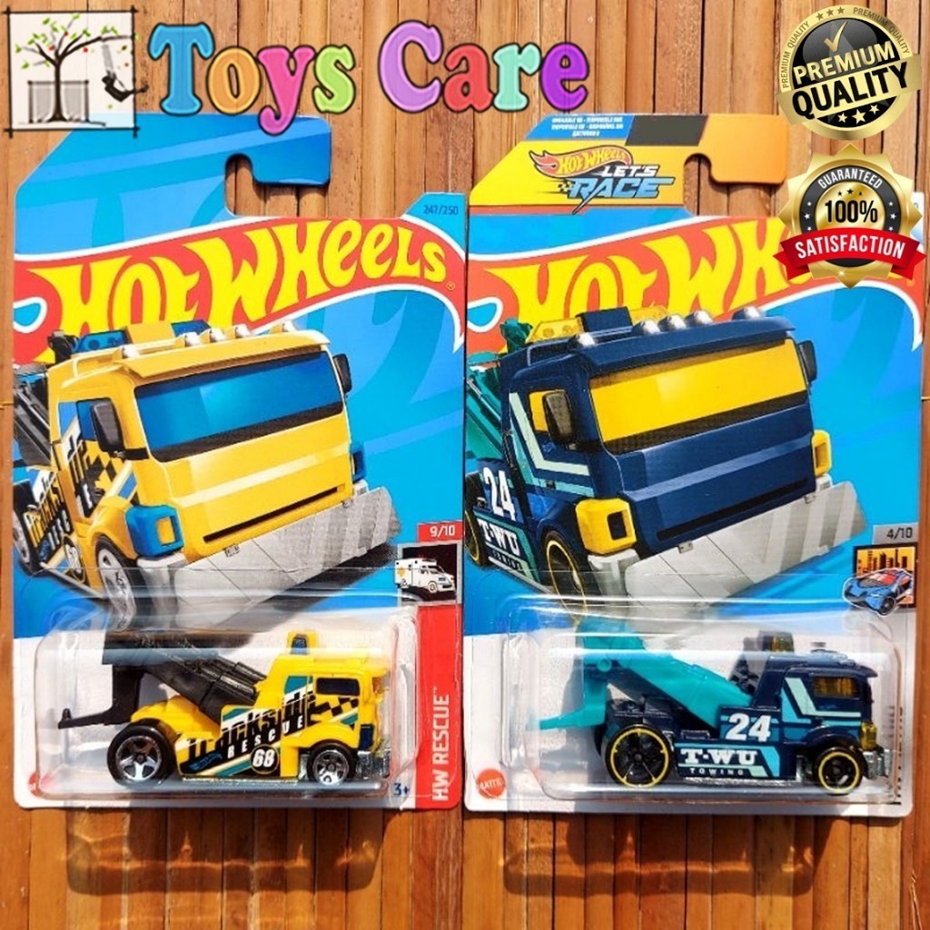 HOTWHEELS HEAVY HITCHER BIRU ABU - TRUCK TOWING