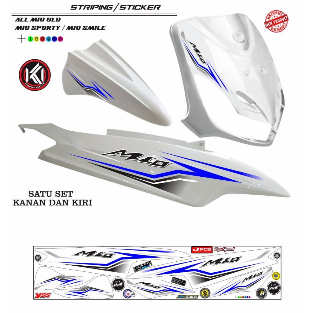 STRIPING STICKER VARIASI POLET MOTOR MIO OLD / STICKER MOTOR MIO OLD SPORTY MOTIF KEREN
