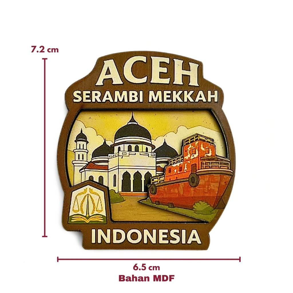 Souvenir Magnet Kulkas Aceh Serambi Mekkah oleh Oleh Negara Indonesia
