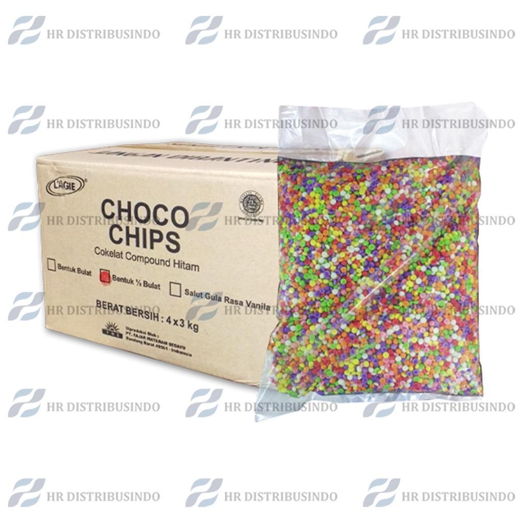 Coklat Chips warna / LAGIE Choco Chips Rainbow Warna Warni 3 Kg