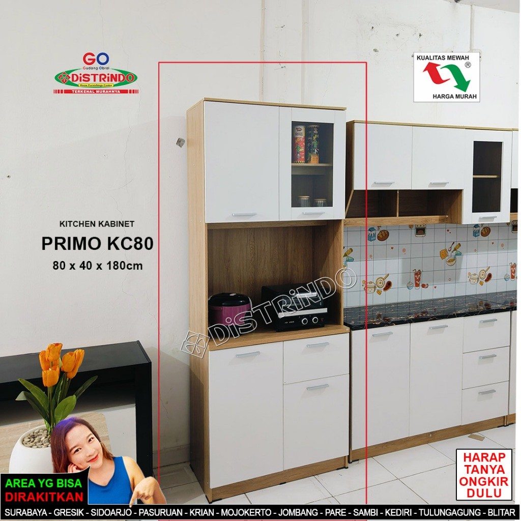 DISTRINDO Kitchen Set Minimalis 2pintu atas Bawah / Lemari Dapur Minimalis