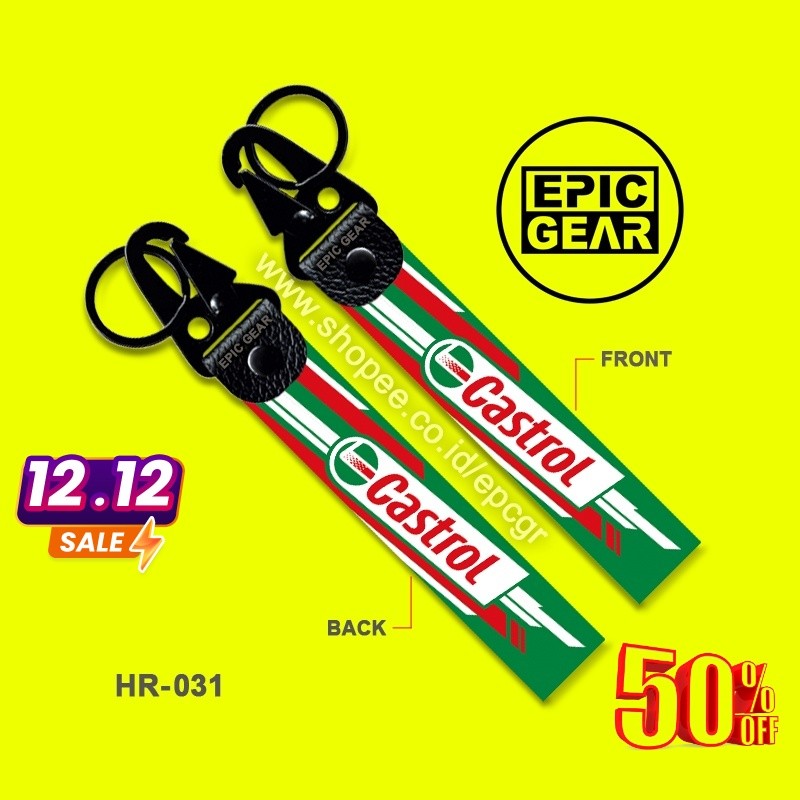 HIGH QUALITY GANTUNGAN KUNCI CASTROL OIL PREMIUM KEYCHAIN STRAP KEREN KEY CHAIN HOLDER SEPEDA MOTOR 