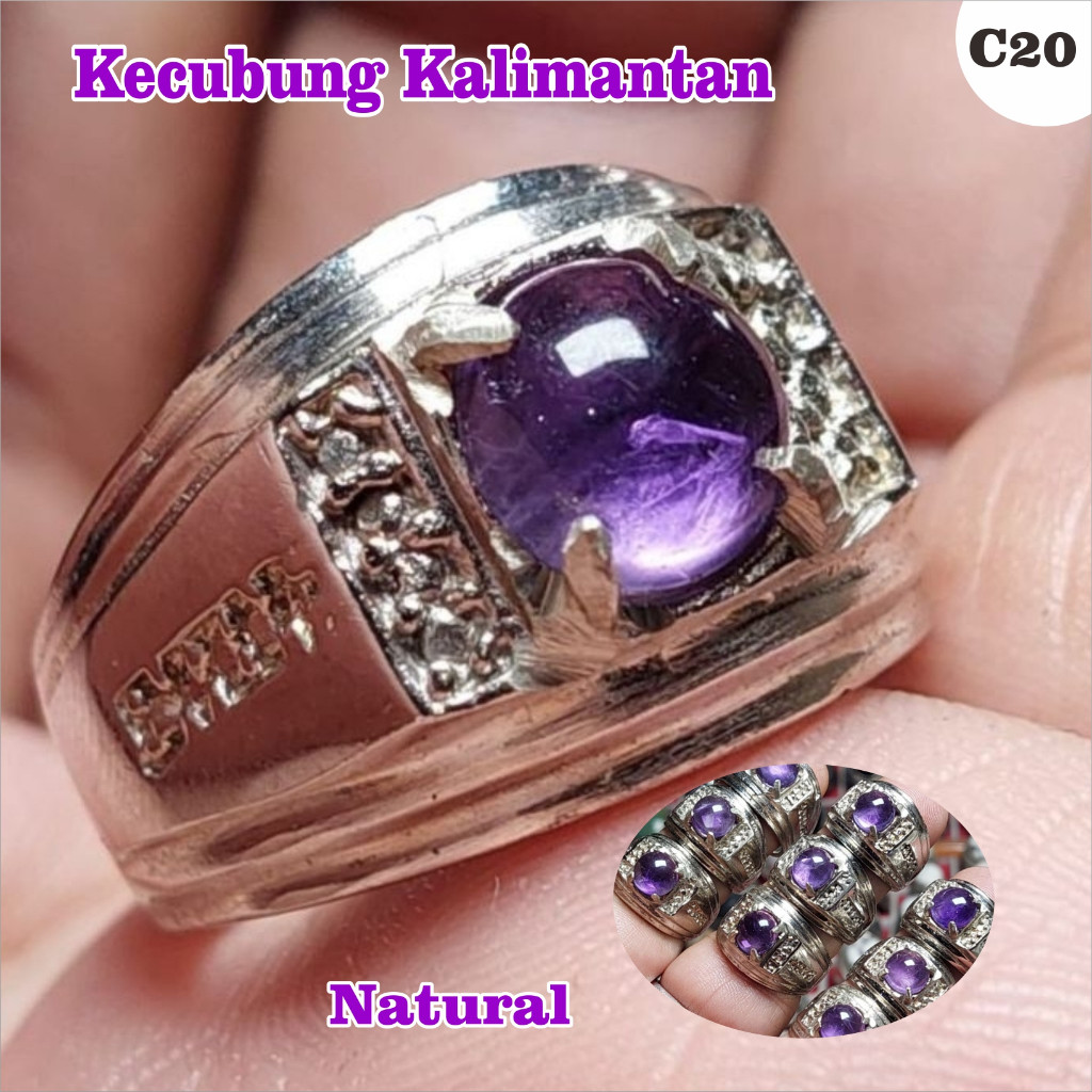 Natural kecubung Kalimantan Cincin batu akik pria wanita / C20