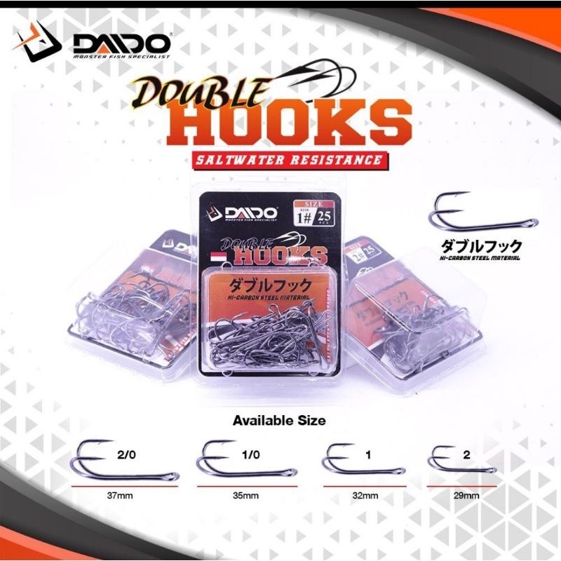 Kail Pancing Daido Double Hook No.1 -  No.2/0 (Isi 25pcs) Murah
