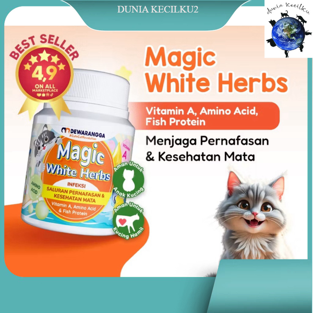 Magic White Herbs Dewarangga Suplemen Anti Flu Belakan Kucing (1 KAPSUL)